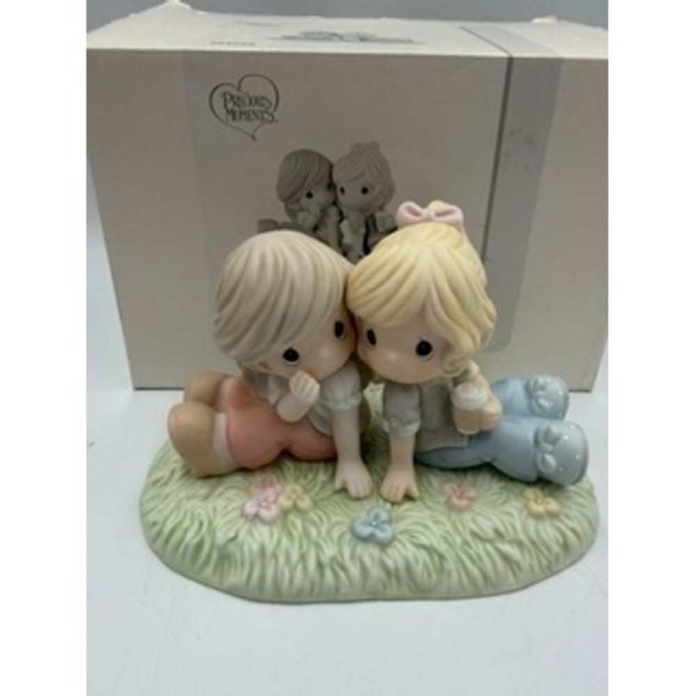 Precious Moments I've Got Your Back Porcelain Figurine 203008 Two Friends Boxed